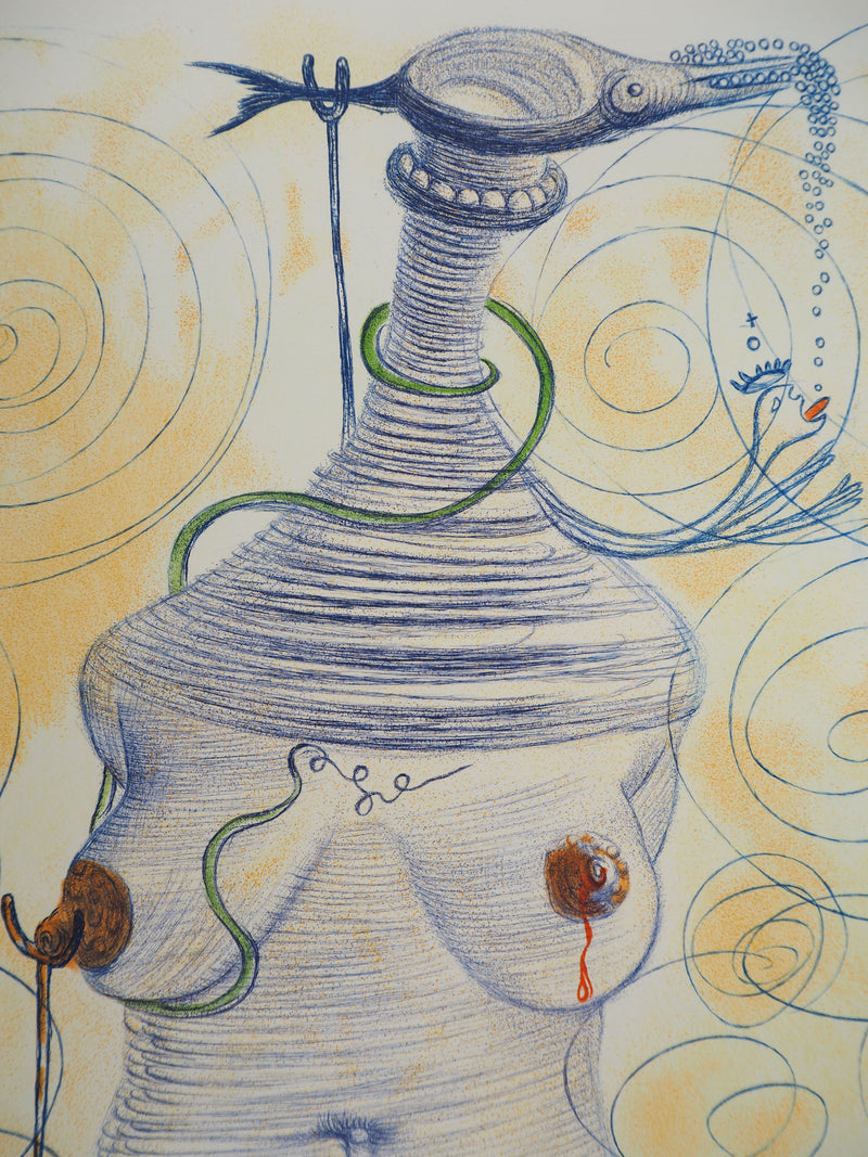 Salvador DALI : Casanova : Femme surréaliste à la béquille, Gravure originale (photo de détail 4) - Crédit photo : Galerie Art.Paris