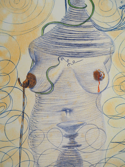 Salvador DALI : Casanova : Femme surréaliste à la béquille, Gravure originale (photo de détail 5) - Crédit photo : Galerie Art.Paris