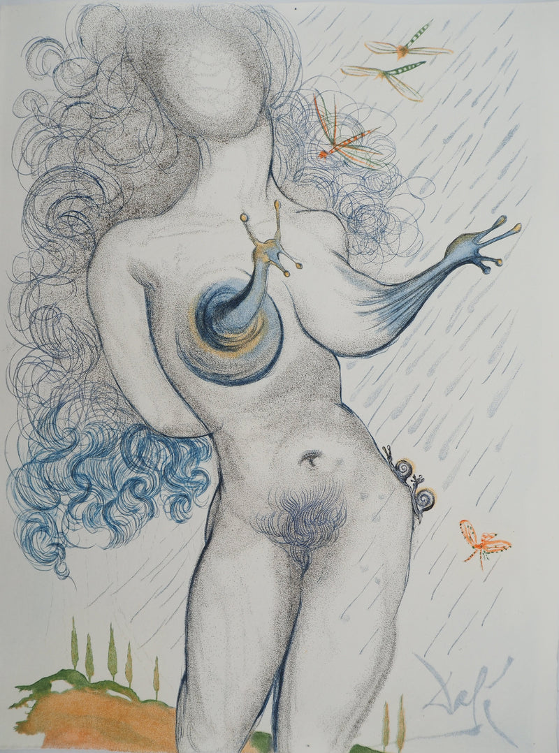 Salvador DALI : Casanova : Femme aux escargo, Gravure originale (vue générale) - Crédit photo : Galerie Art.Paris