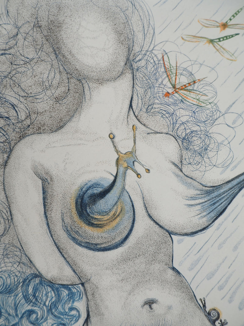 Salvador DALI : Casanova : Femme aux escargo, Gravure originale (photo de détail 4) - Crédit photo : Galerie Art.Paris