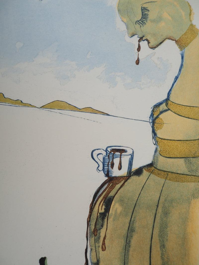 Salvador DALI : Casanova : La femme à la tasse de chocola, Gravure originale (photo de détail 4) - Crédit photo : Galerie Art.Paris