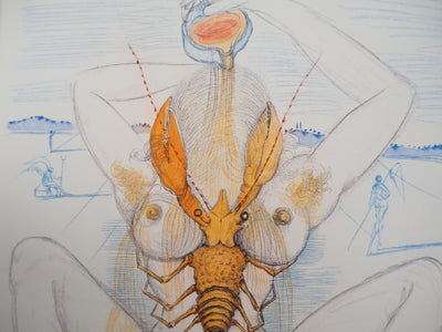 Salvador DALI : Casanova : Femme surréaliste au homard, Gravure originale (photo de détail 6) - Crédit photo : Galerie Art.Paris