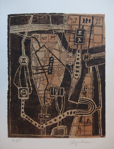 Lidia SYROKA : Chemin énigmatiqu, Sérigraphie originale (vue générale) - Crédit photo : Galerie Art.Paris