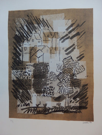 LOUTTRE B : Le petit villag, Sérigraphie originale (vue générale) - Crédit photo : Galerie Art.Paris
