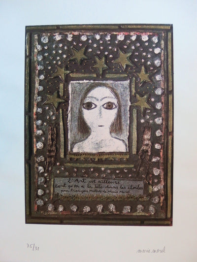 Marie MOREL : L'art est ailleurs tant qu'on a la tête dans les étoile, Sérigraphie originale (vue générale) - Crédit photo : Galerie Art.Paris