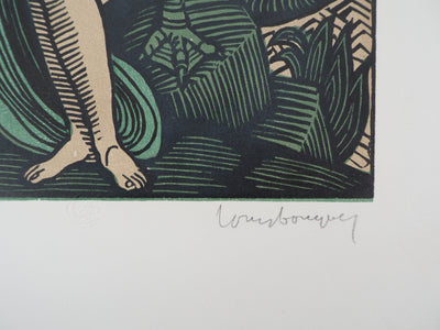 Louis BOUQUET : Mythologie, Léda et le Cygne, Gravure sur bois originale (photo de détail 6) - Crédit photo : Galerie Art.Paris