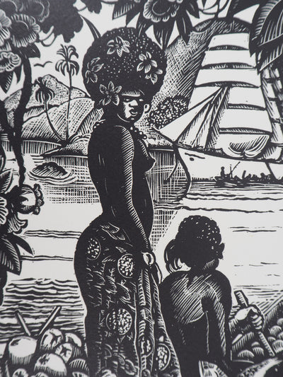 Pierre FALKE : Souvenirs d'Océanie, Gravure sur bois originale (photo de détail 7) - Crédit photo : Galerie Art.Paris