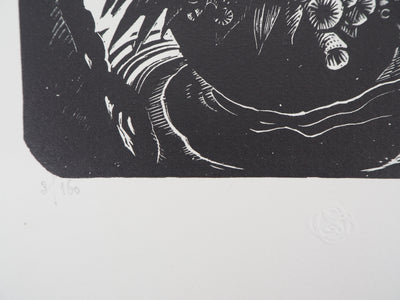 Pierre FALKE : Souvenirs d'Océanie, Gravure sur bois originale (photo de détail 4) - Crédit photo : Galerie Art.Paris