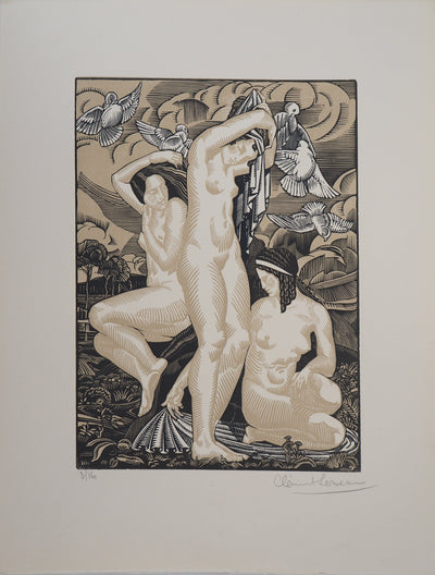 Clément SERVEAU : Le Jardin Exquis, Gravure sur bois originale (photo de détail 3) - Crédit photo : Galerie Art.Paris