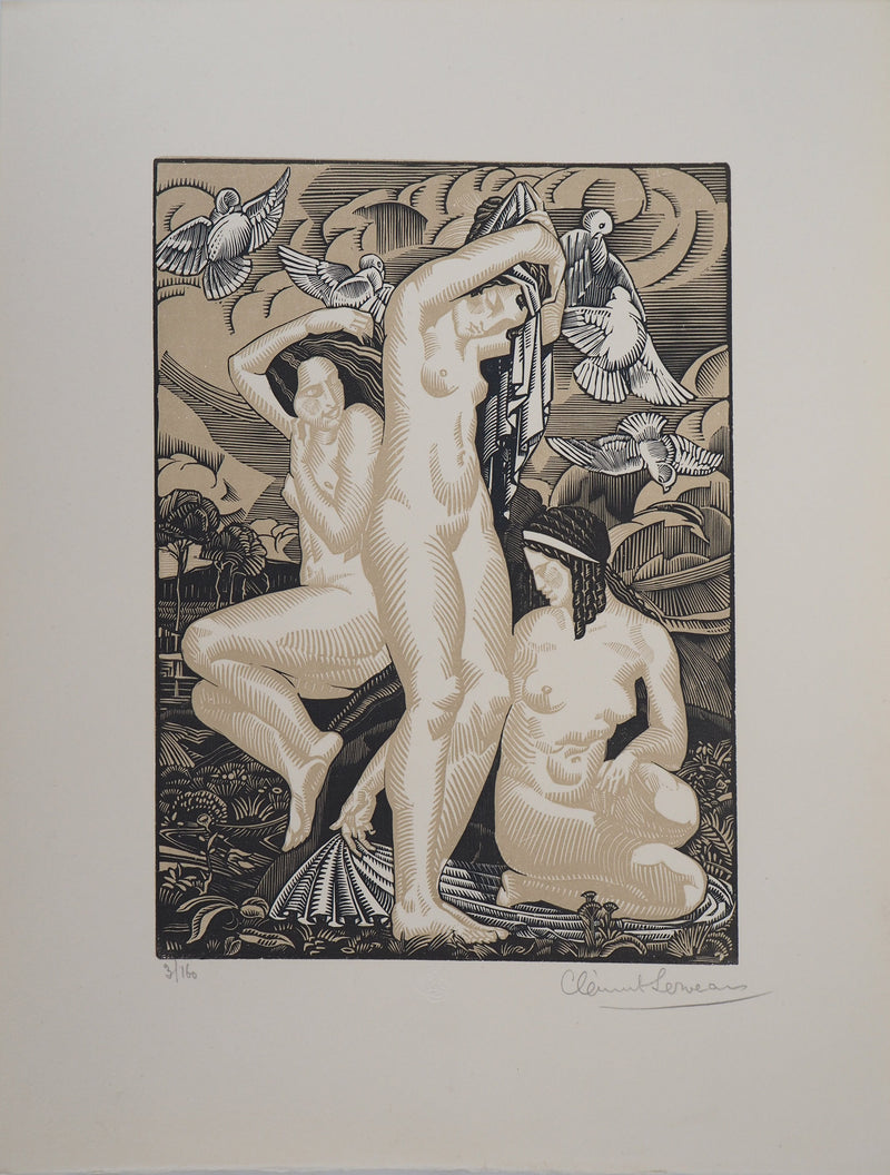 Clément SERVEAU : Le Jardin Exquis, Gravure sur bois originale (photo de détail 3) - Crédit photo : Galerie Art.Paris