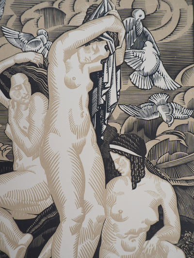 Clément SERVEAU : Le Jardin Exquis, Gravure sur bois originale (photo de détail 4) - Crédit photo : Galerie Art.Paris