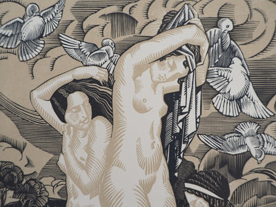Clément SERVEAU : Le Jardin Exquis, Gravure sur bois originale (photo de détail 5) - Crédit photo : Galerie Art.Paris