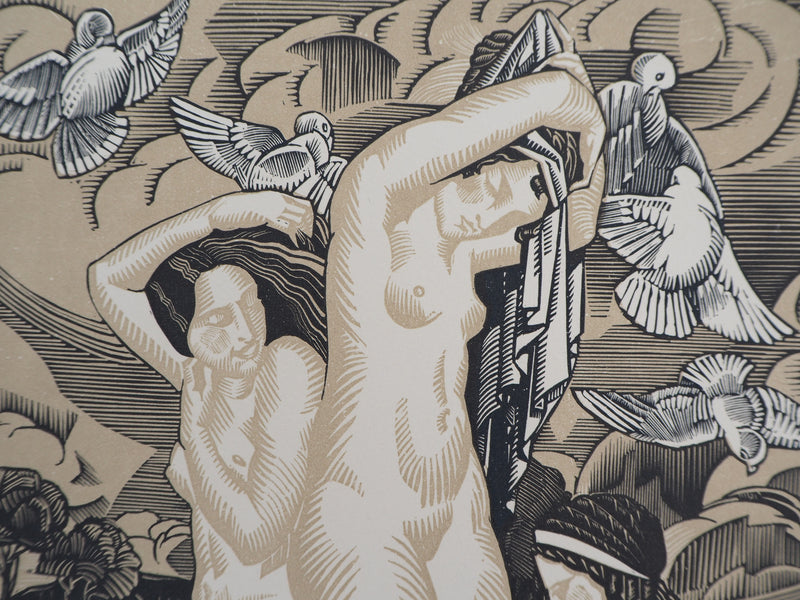 Clément SERVEAU : Le Jardin Exquis, Gravure sur bois originale (photo de détail 5) - Crédit photo : Galerie Art.Paris