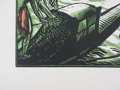 Robert BONFILS : Gondoles sur le Grand Canal à Venise, Gravure sur bois originale (photo de détail 6) - Crédit photo : Galerie Art.Paris