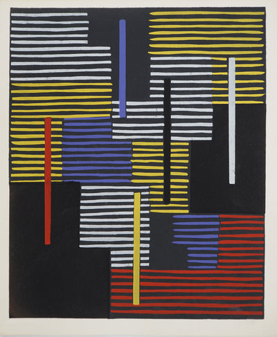 Adolf Richard FLEISCHMANN : Avant l'Op Art, Lithographie originale (vue générale) - Crédit photo : Galerie Art.Paris