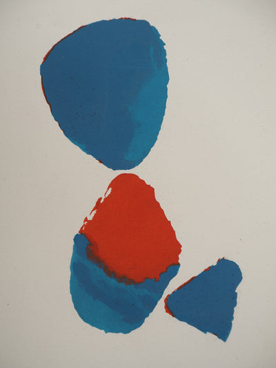 Nicolas DE STAEL : Composition abstraite bleu et rouge, Lithographie originale (photo de détail 2) - Crédit photo : Galerie Art.Paris