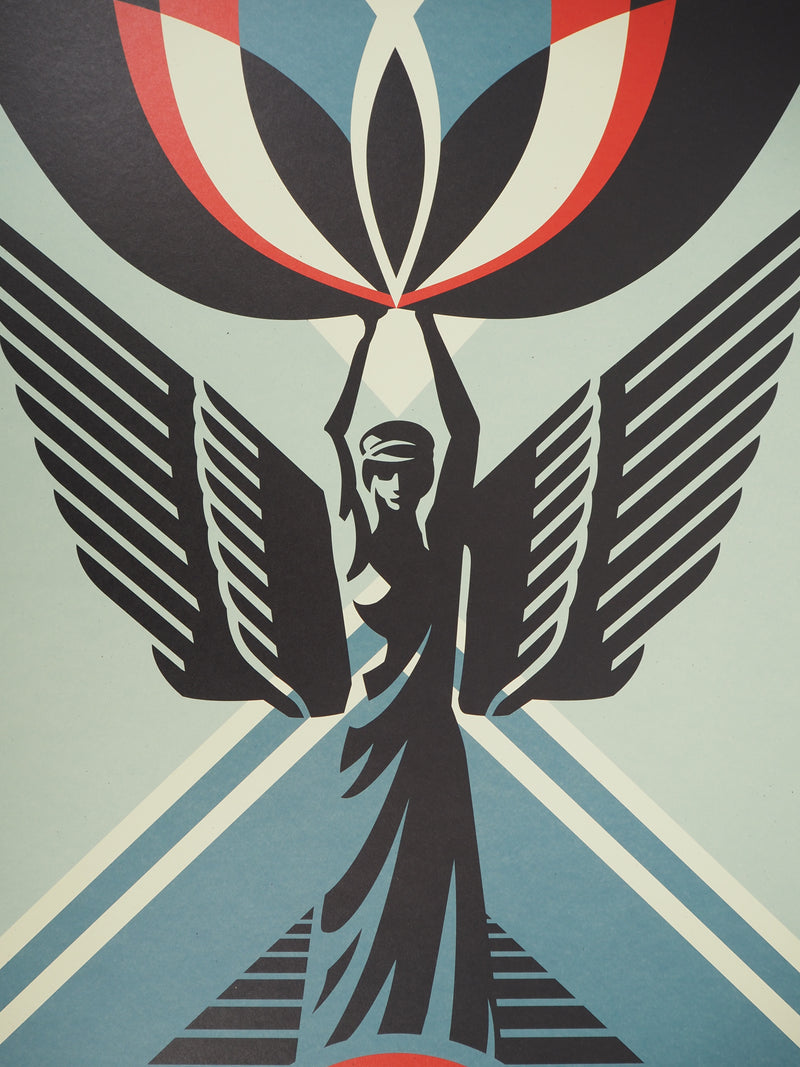 Shepard FAIREY (OBEY) : Lotus Angel, Sérigraphie originale signée