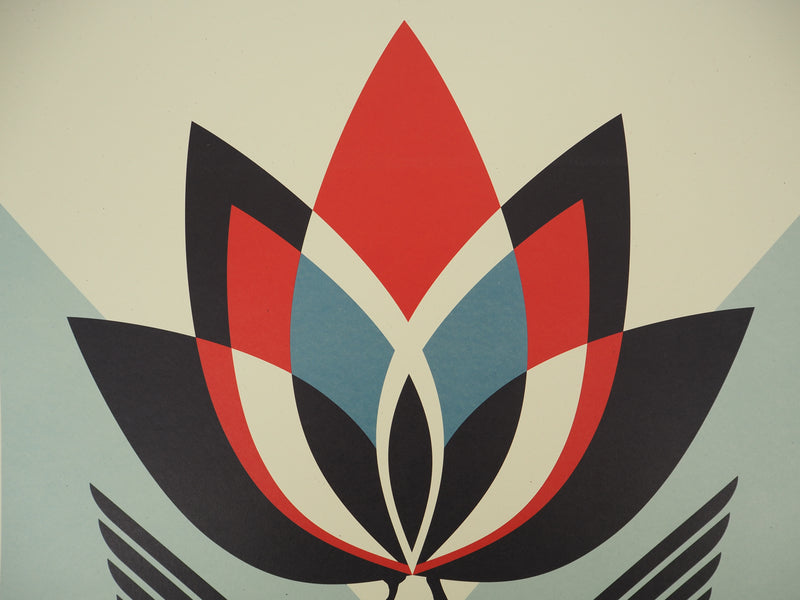 Shepard FAIREY (OBEY) : Lotus Angel, Sérigraphie originale signée