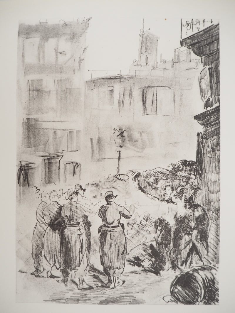 Edouard MANET : La Commune de Paris : une barricade, Héliogravure originale (vue générale) - Crédit photo : Galerie Art.Paris