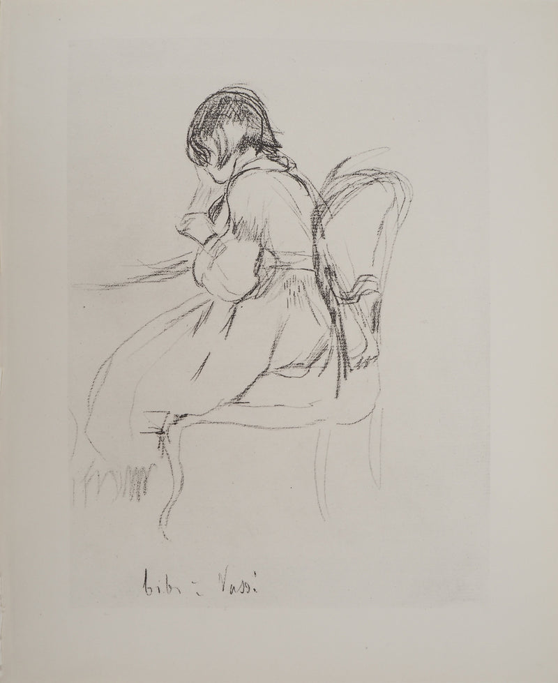 Berthe MORISOT : Petite fille lisant, Héliogravure originale (vue générale) - Crédit photo : Galerie Art.Paris