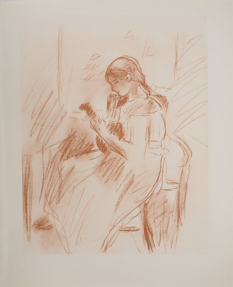 Berthe MORISOT : Jeune fille jouant de la guitare, Héliogravure originale (photo de détail 2) - Crédit photo : Galerie Art.Paris