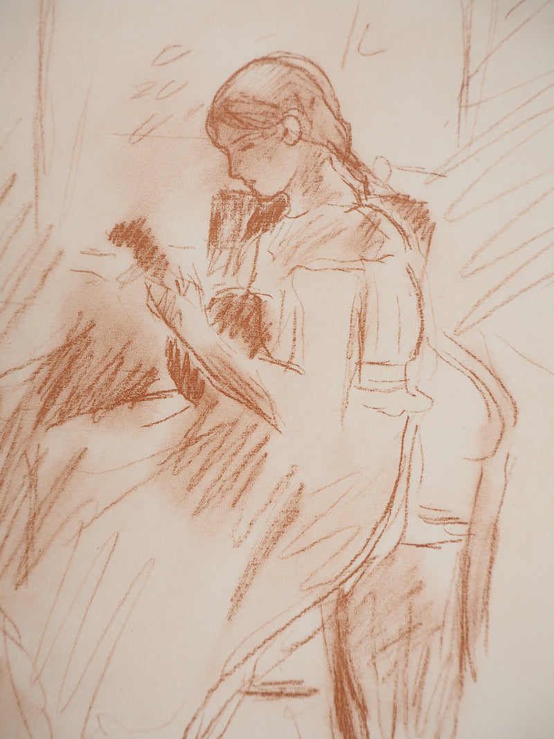 Berthe MORISOT : Jeune fille jouant de la guitare, Héliogravure originale (photo de détail 3) - Crédit photo : Galerie Art.Paris