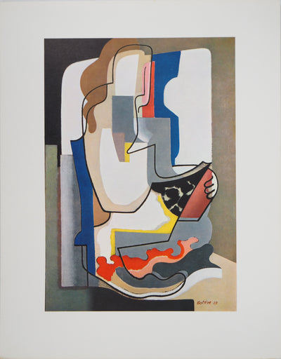 Maurice ESTEVE : Jeune fille lisant un livre, Héliogravure original (vue générale) - Crédit photo : Galerie Art.Paris