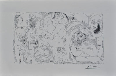 Pablo PICASSO : Femme à cheval et courtisans, Lithographie originale (vue générale) - Crédit photo : Galerie Art.Paris