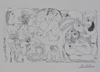 Pablo PICASSO : Femme à cheval et courtisans, Lithographie originale (photo de détail 2) - Crédit photo : Galerie Art.Paris