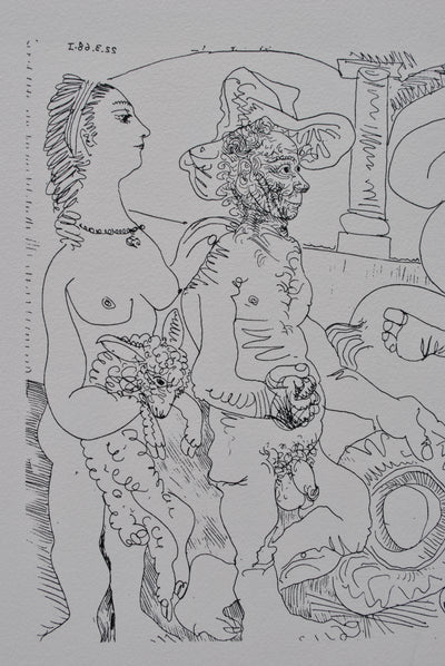 Pablo PICASSO : Femme à cheval et courtisans, Lithographie originale (photo de détail 4) - Crédit photo : Galerie Art.Paris