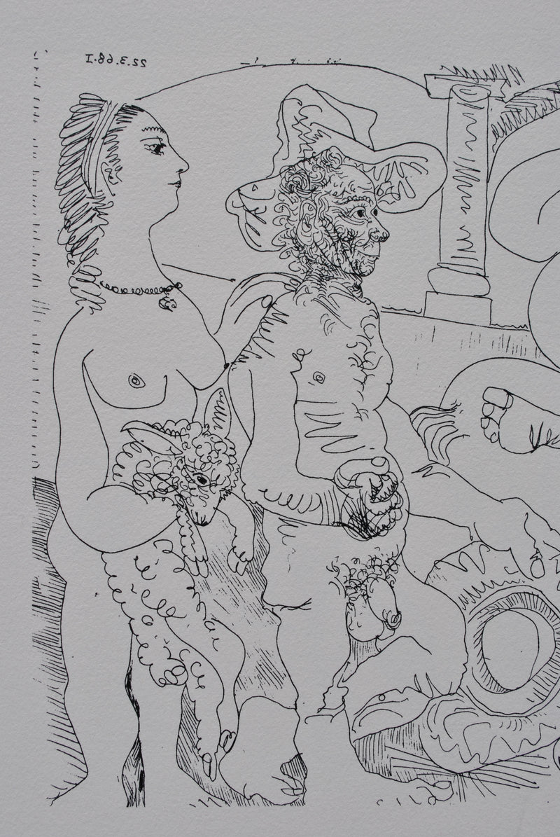 Pablo PICASSO : Femme à cheval et courtisans, Lithographie originale (photo de détail 4) - Crédit photo : Galerie Art.Paris