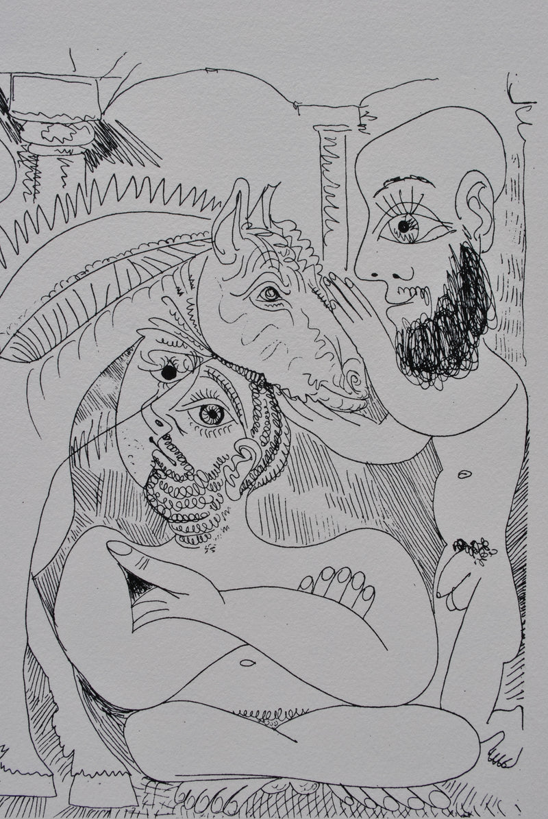 Pablo PICASSO : Femme à cheval et courtisans, Lithographie originale (photo de détail 6) - Crédit photo : Galerie Art.Paris