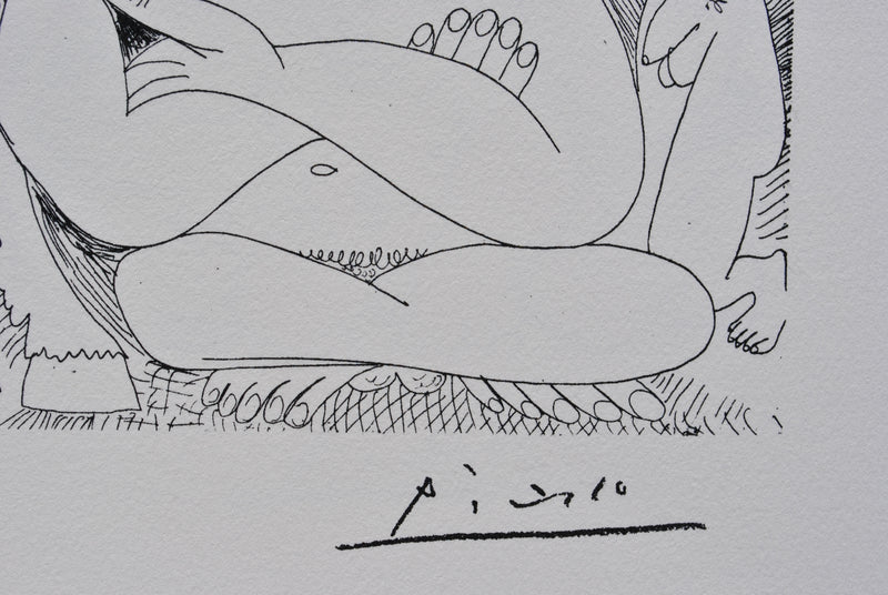Pablo PICASSO : Femme à cheval et courtisans, Lithographie originale (photo de détail 3) - Crédit photo : Galerie Art.Paris