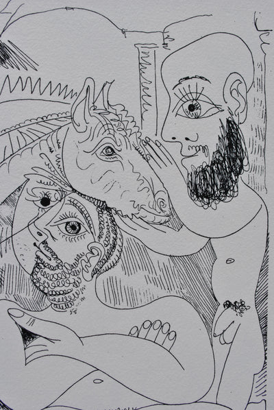 Pablo PICASSO : Femme à cheval et courtisans, Lithographie originale (photo de détail 9) - Crédit photo : Galerie Art.Paris