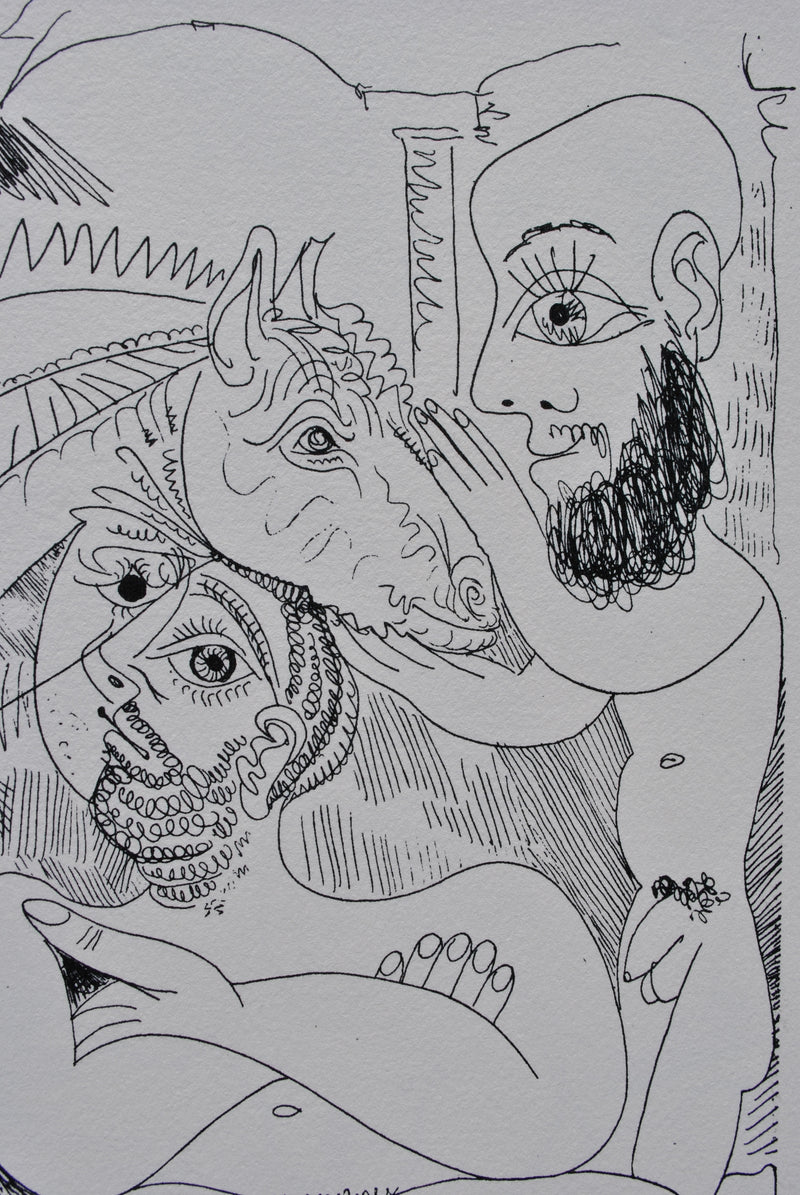 Pablo PICASSO : Femme à cheval et courtisans, Lithographie originale (photo de détail 9) - Crédit photo : Galerie Art.Paris