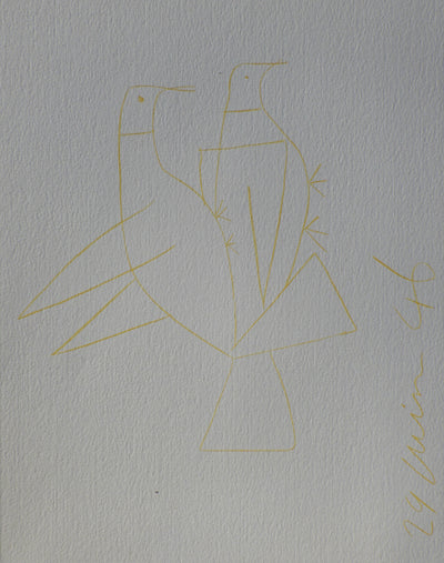 Pablo PICASSO : Les Deux Colombes, Héliogravure