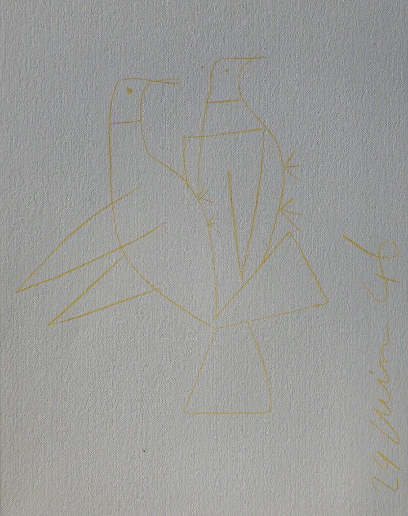 Pablo PICASSO : Les Deux Colombes, Héliogravure