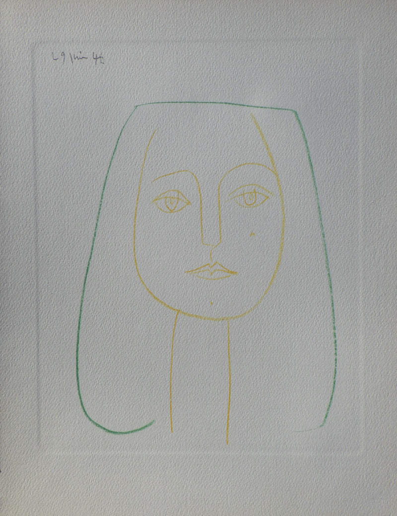 Pablo PICASSO : Portrait de Jeune Fille, Héliogravure