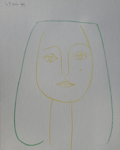 Pablo PICASSO : Portrait de Jeune Fille, Héliogravure