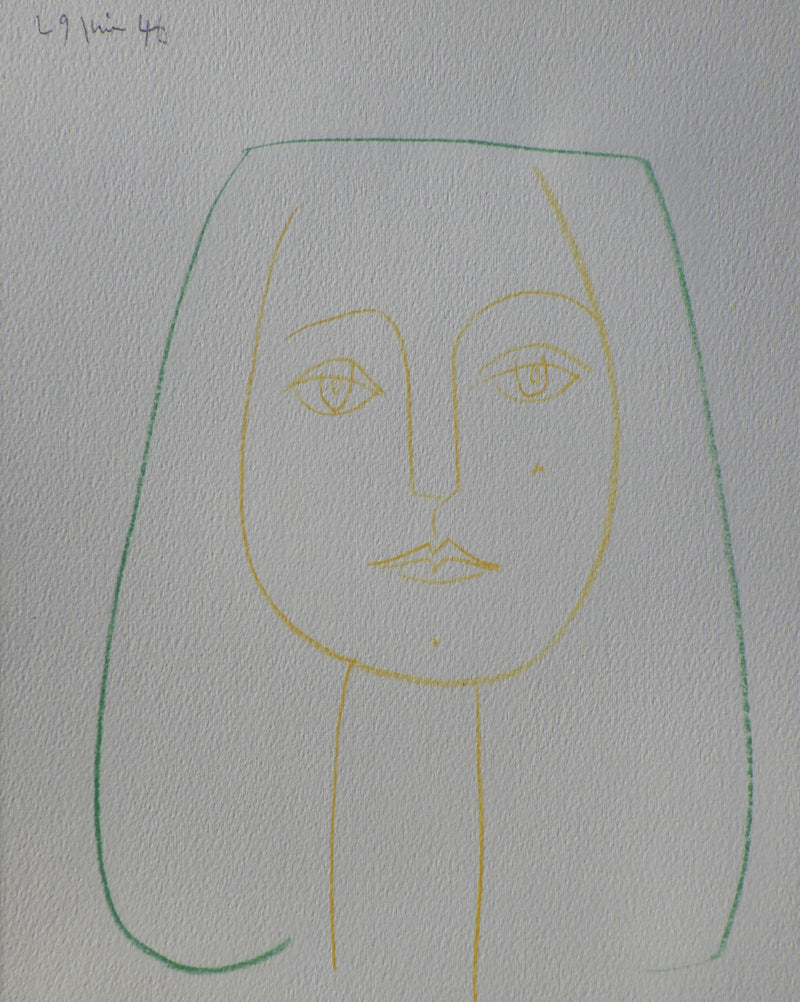 Pablo PICASSO : Portrait de Jeune Fille, Héliogravure