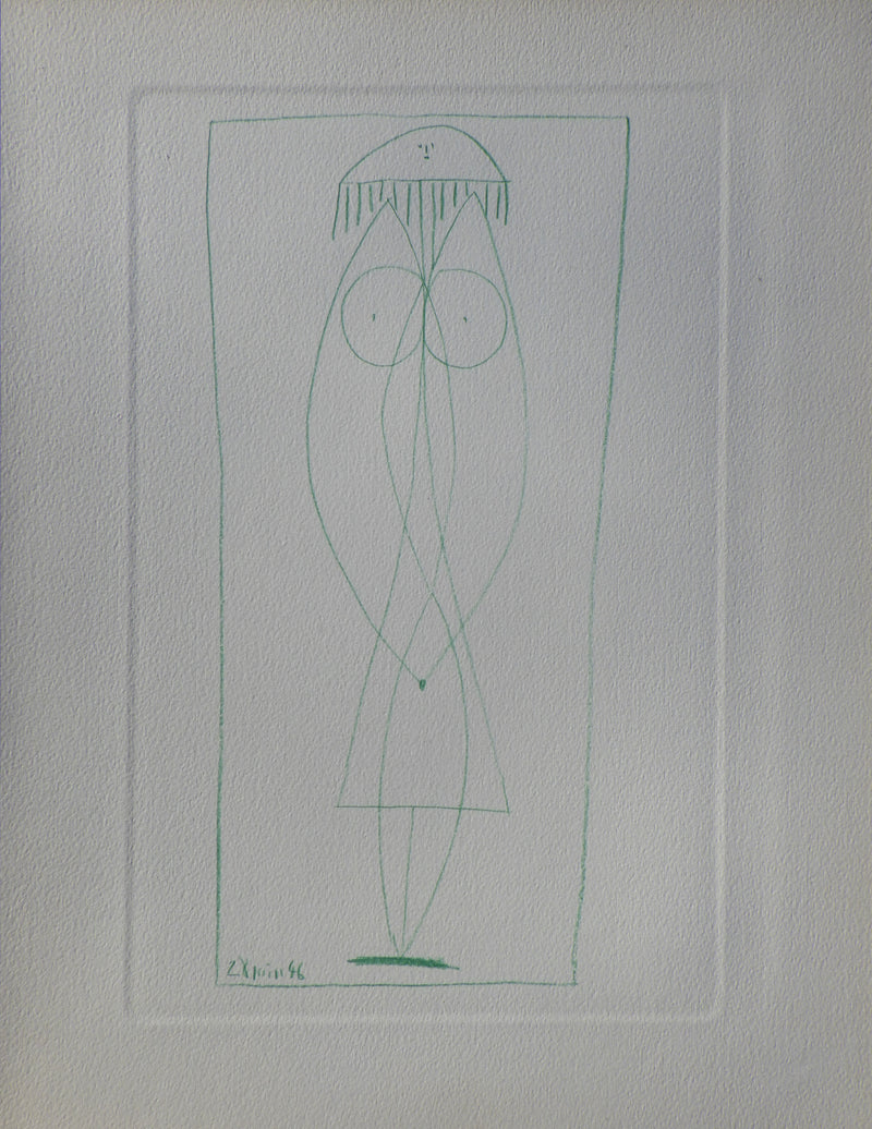 Pablo PICASSO : Femme de face, Héliogravure