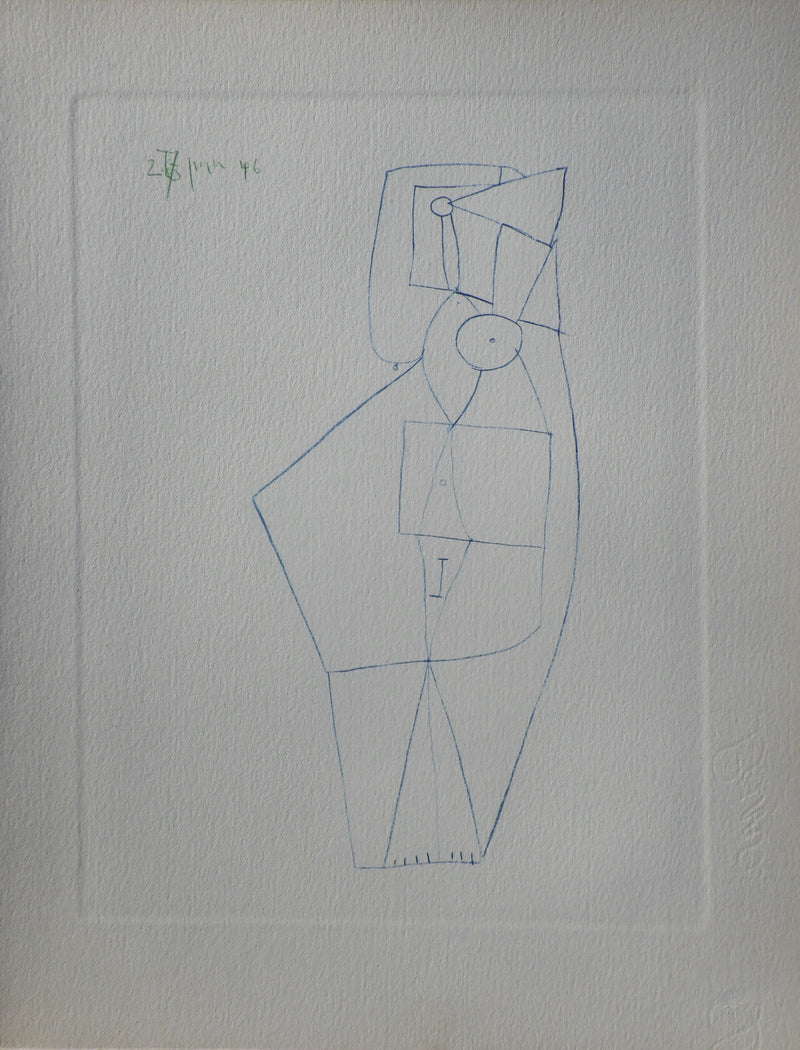 Pablo PICASSO : Femme nue cubiste, Héliogravure