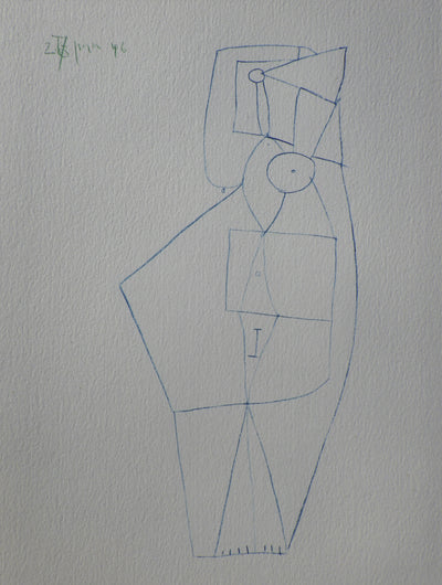 Pablo PICASSO : Femme nue cubiste, Héliogravure