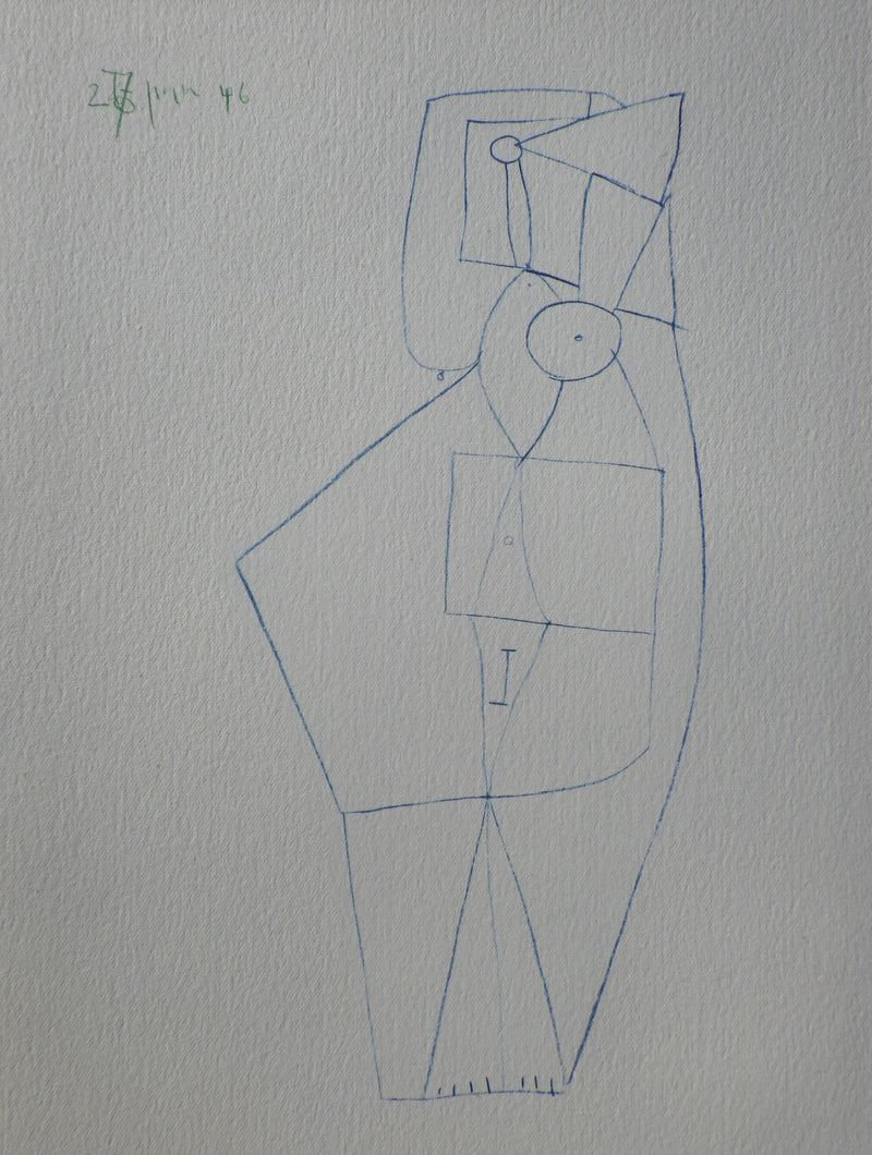 Pablo PICASSO : Femme nue cubiste, Héliogravure