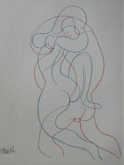 Pablo PICASSO : Couple entrelacé, Héliogravure
