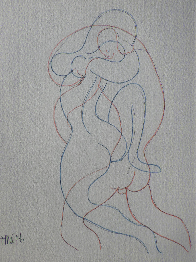 Pablo PICASSO : Couple entrelacé, Héliogravure