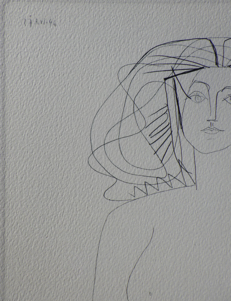 Pablo PICASSO : Belle femme de face, Héliogravure