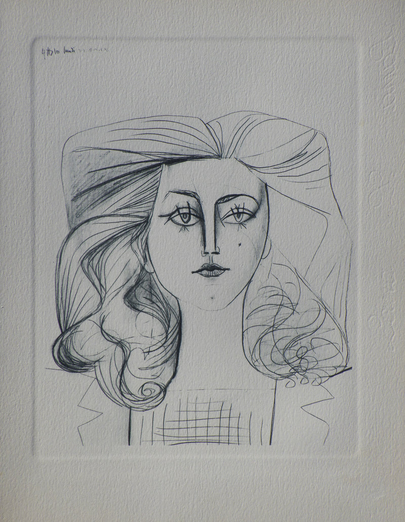 Pablo PICASSO : Portrait de Françoise, Héliogravure