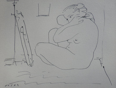 Pablo PICASSO : Modèle nue devant le miroir, Héliogravure
