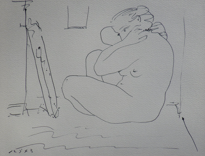 Pablo PICASSO : Modèle nue devant le miroir, Héliogravure